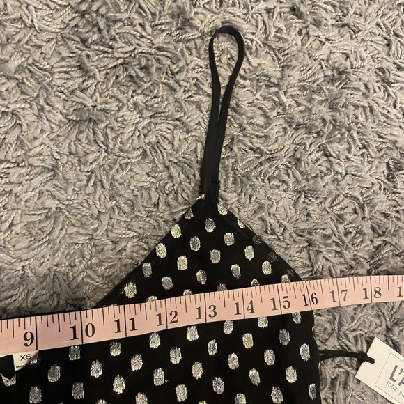 L’AGENCE NEW Jane Metallic Dot Chiffon Jacquard Spaghetti Cami Top Size XS - Picture 9 of 15